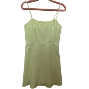 Zara Women's Linen Lime‎ Green Mini Skort Dress Size L